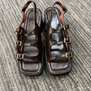 Elegant Brown Leather Sandals